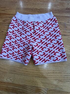 Hara Pink & Red Logo Knit Shorts Size S NWT